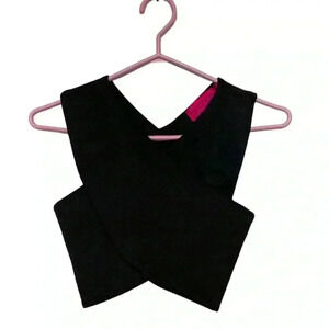 Boohoo Black Crisscross  Jersey Knit Crop Top
